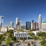 City skyline of Charlotte North Carolina USA